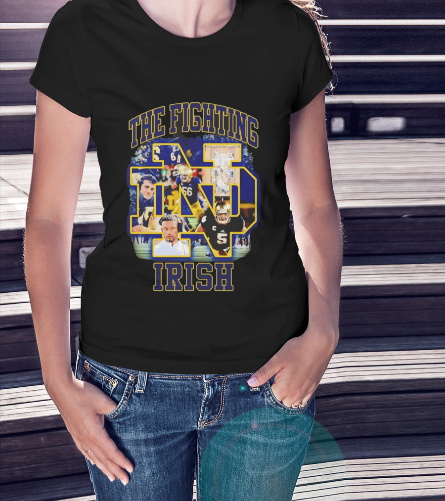The Fighting Irish Notre Dame Collage With Marcus Freeman Players T-Shirt