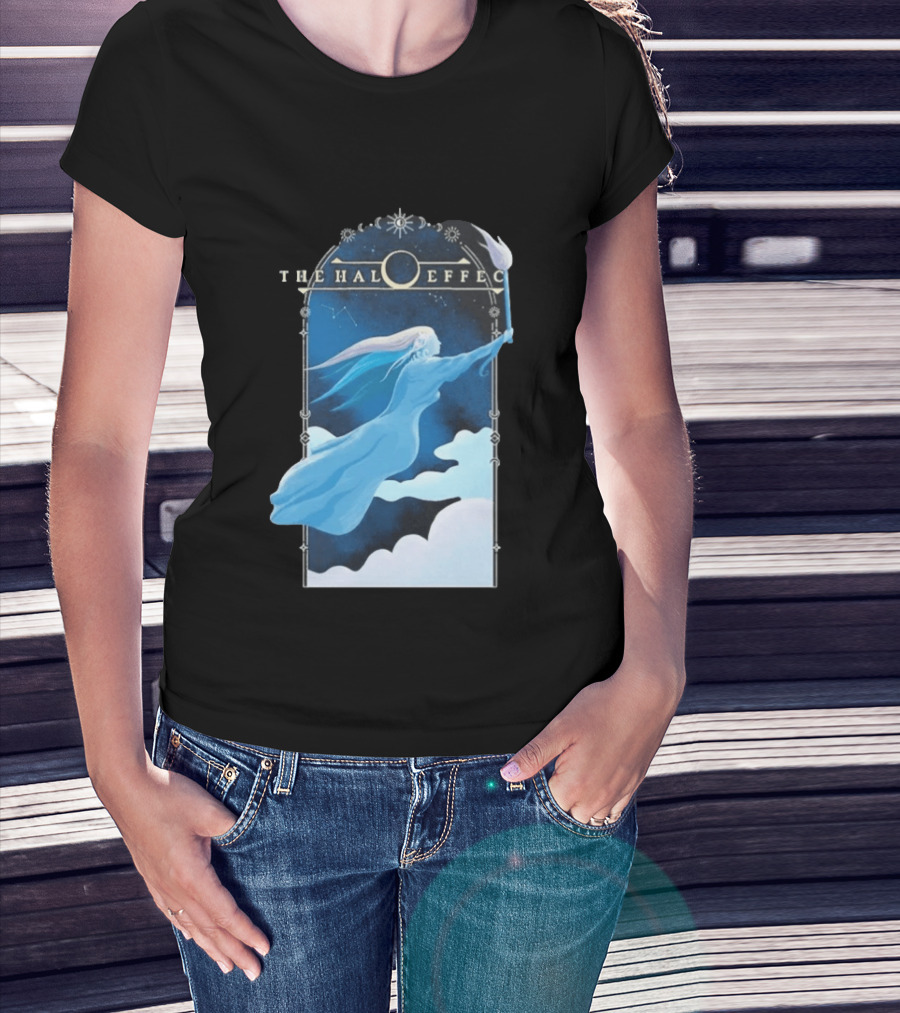 The Halo Effect Blue Lady Ethereal Night Sky Celestial T-Shirt