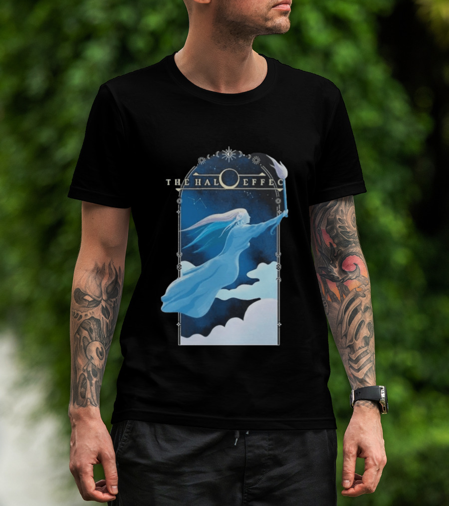 The Halo Effect Blue Lady Ethereal Night Sky Celestial T-Shirt