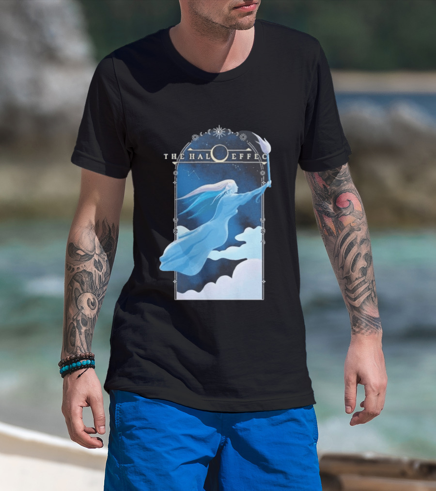The Halo Effect Blue Lady Ethereal Night Sky Celestial T-Shirt