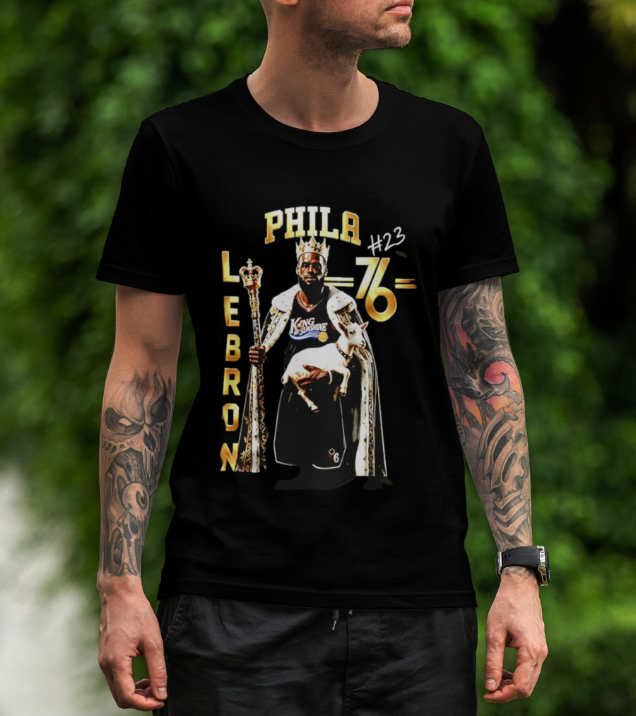 Phila 76ers LeBron King Sunshine No 23 Goat T-Shirt