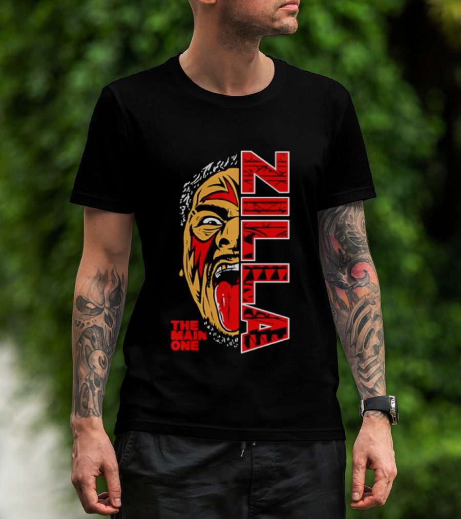 The Main One Zilla Tribal Wrestling Face T-Shirt