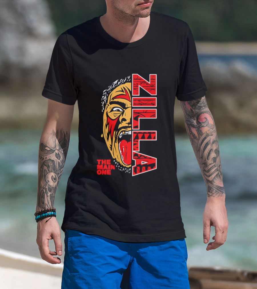 The Main One Zilla Tribal Wrestling Face T-Shirt