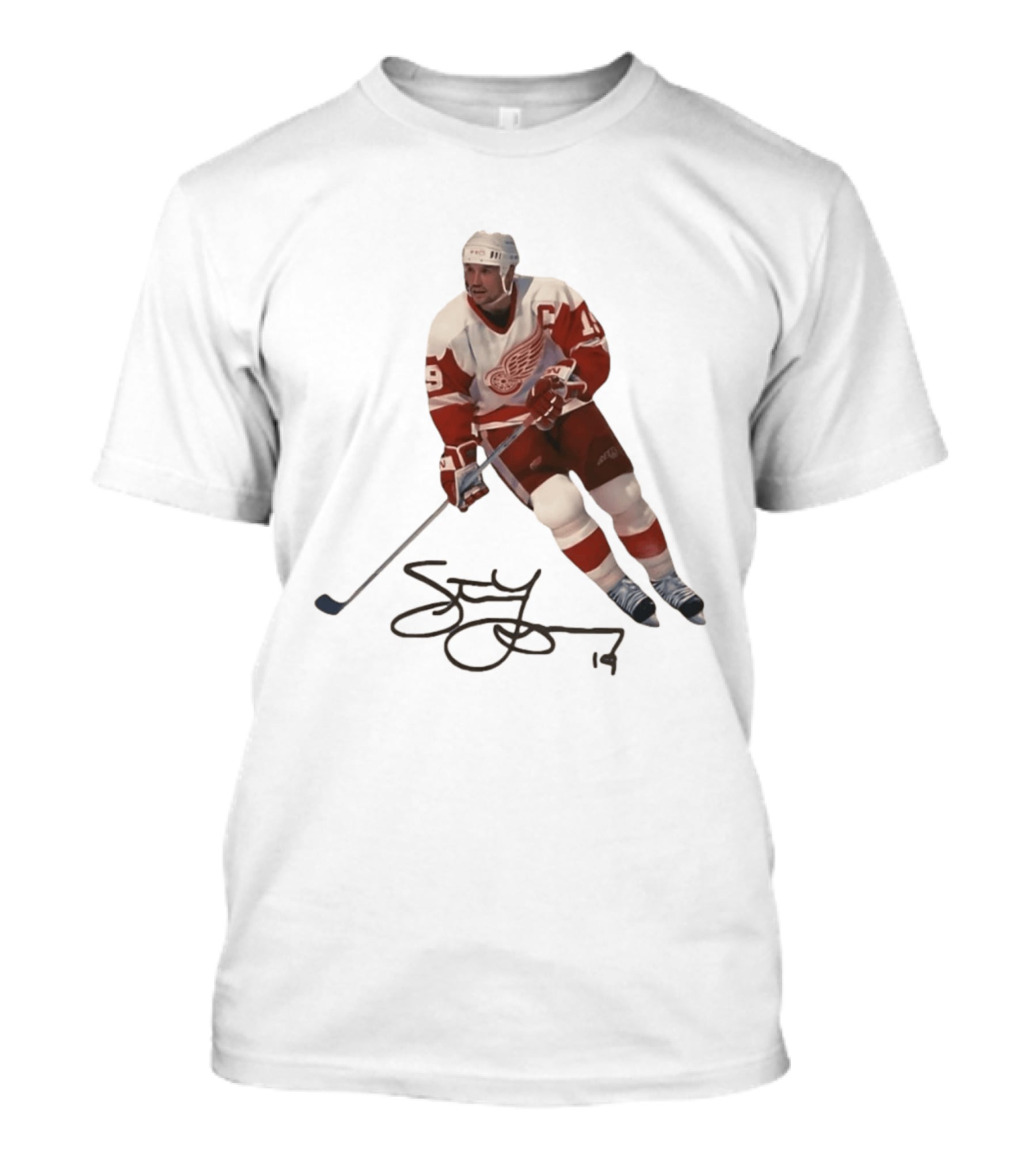 Steve Yzerman Detroit Red Wings Captain 19 Hockey Legend T-Shirt