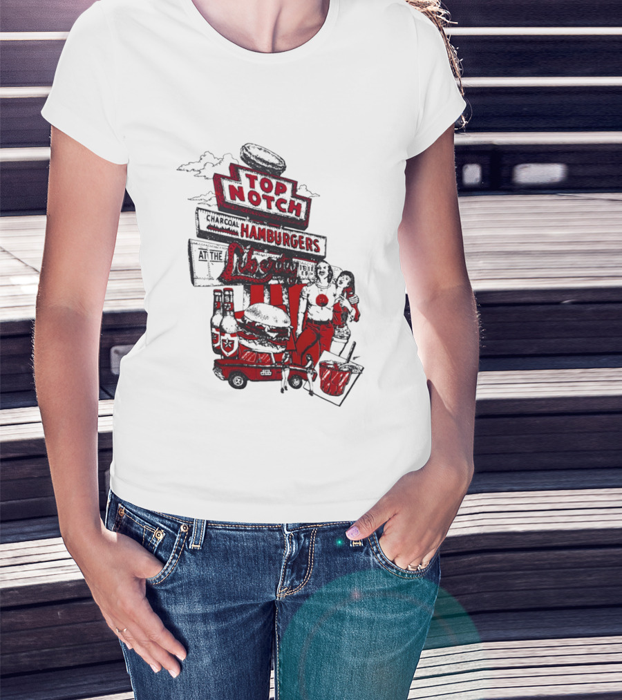 Top Notch Hamburgers Liberty Car Drink Charcoal Vibes T-Shirt
