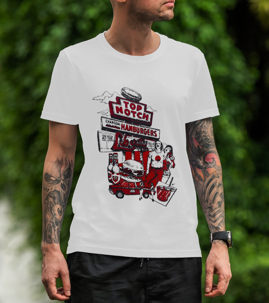 Top Notch Hamburgers Liberty Car Drink Charcoal Vibes T-Shirt