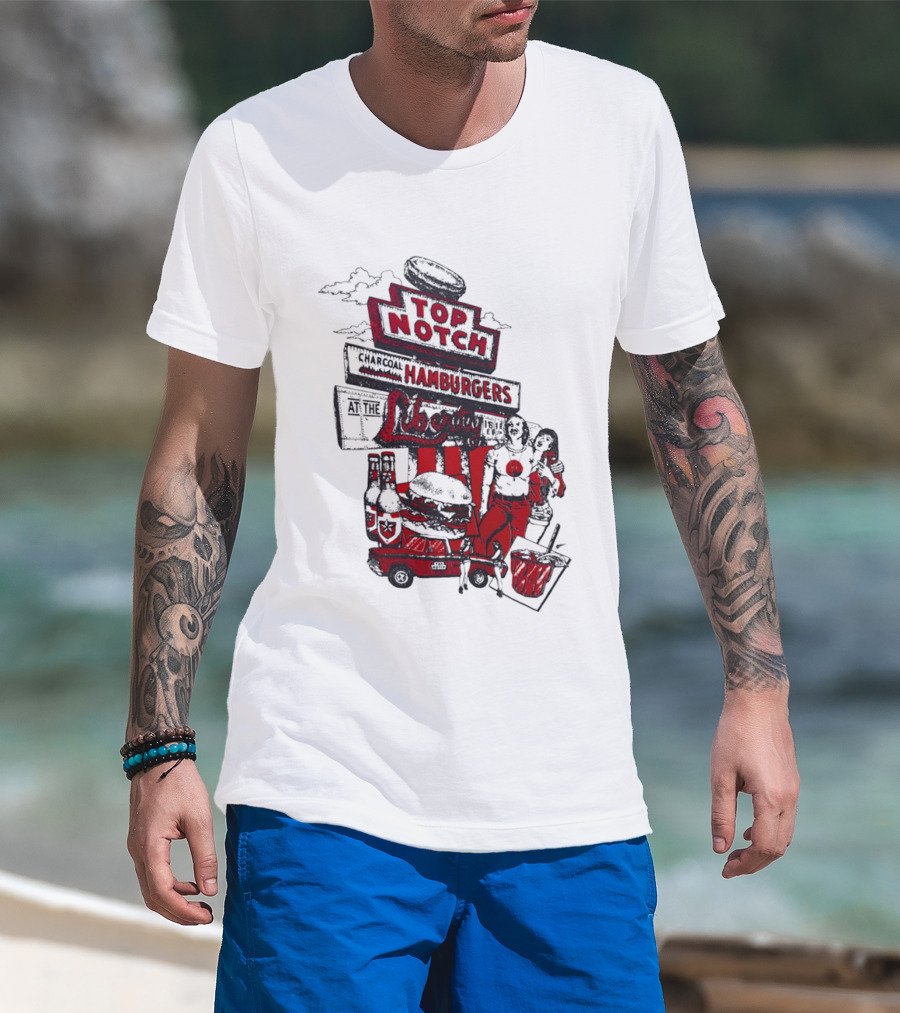 Top Notch Hamburgers Liberty Car Drink Charcoal Vibes T-Shirt