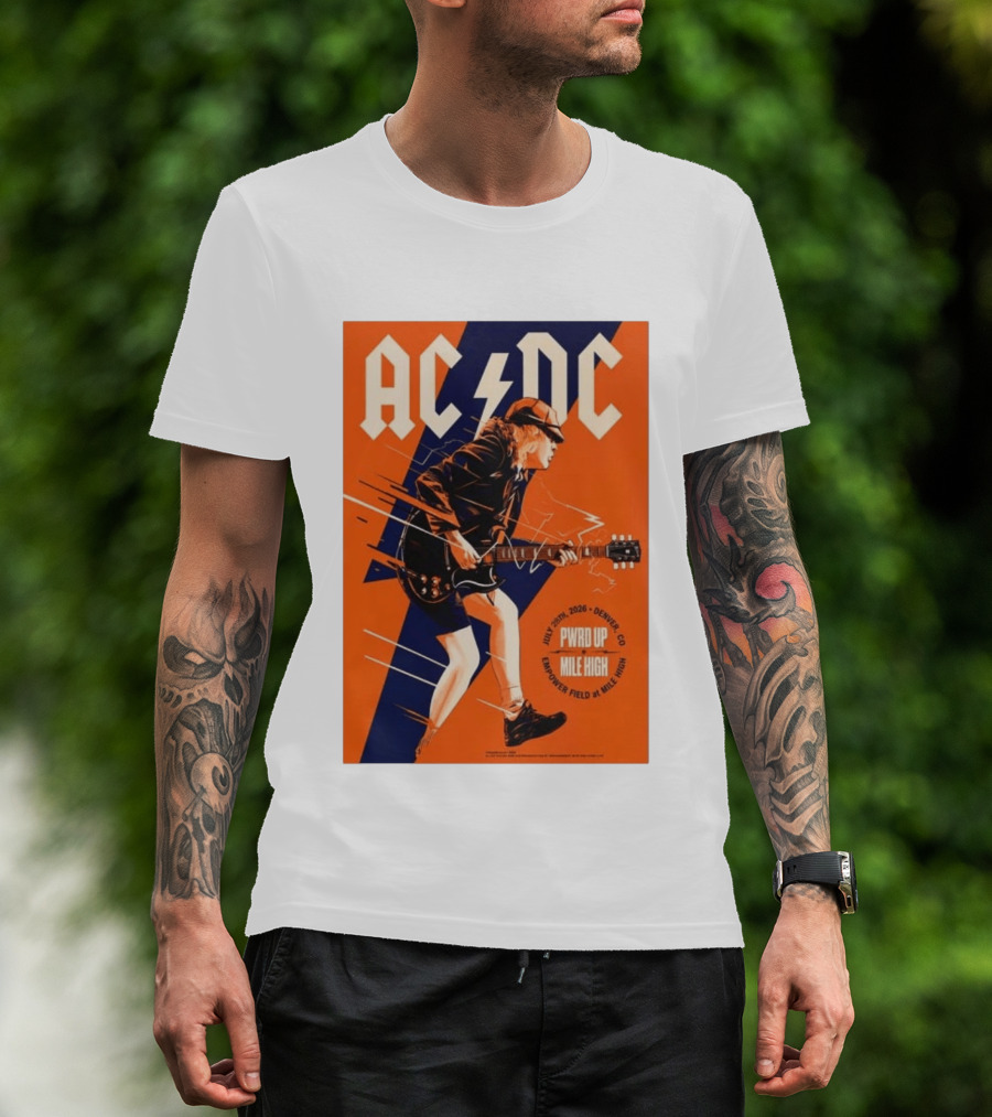 ACDC PWR UP Mile High Denver July 28 2026 Empower Field Event T-Shirt