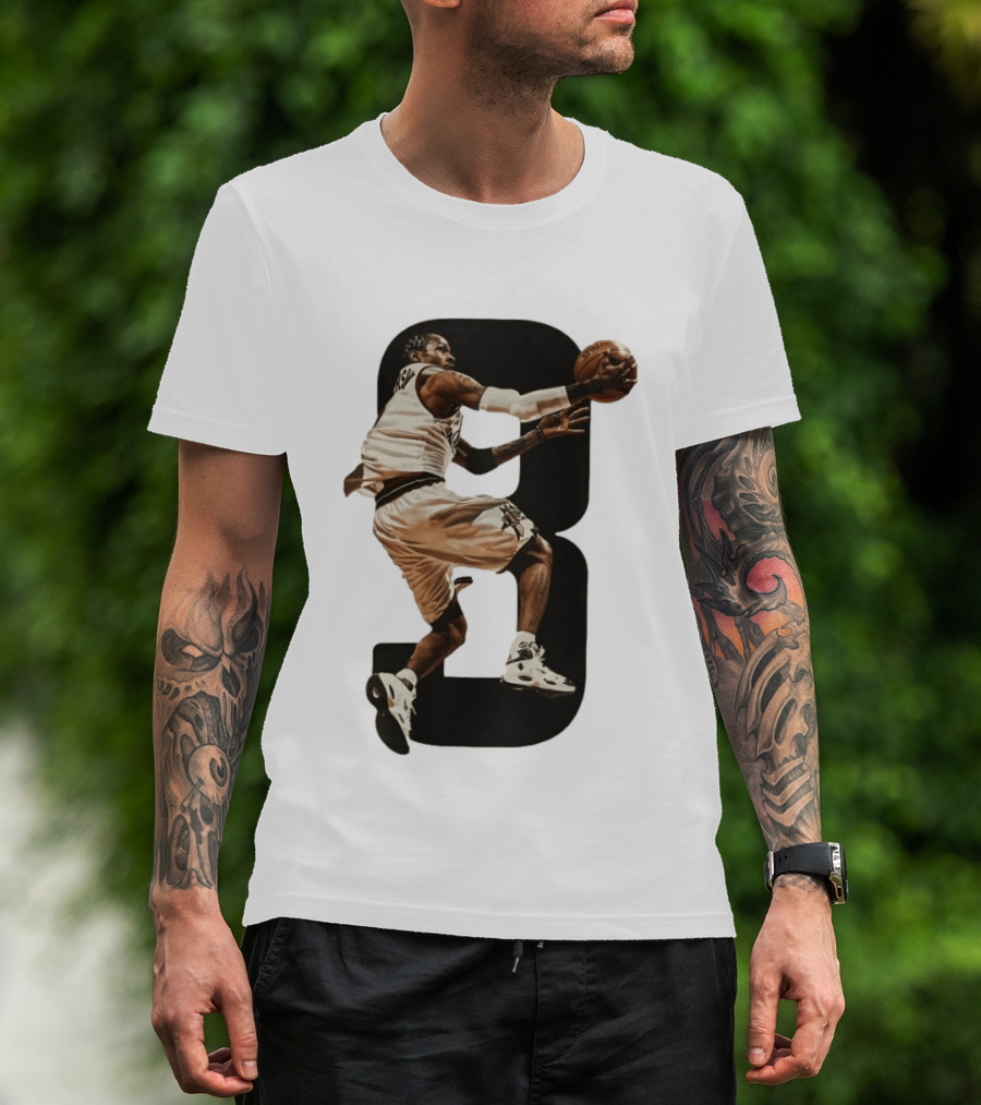 Allen Iverson Number 3 Basketball Legend Iconic Dunk T-Shirt