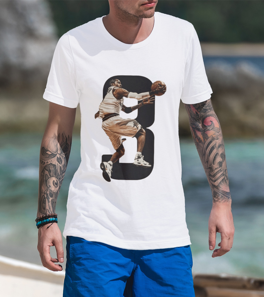 Allen Iverson Number 3 Basketball Legend Iconic Dunk T-Shirt