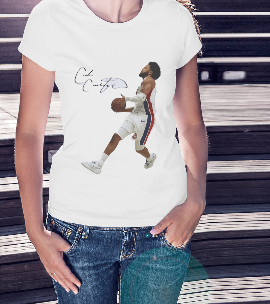 Cade Cunningham Autographed Windmill Dunk Detroit Basketball T-Shirt