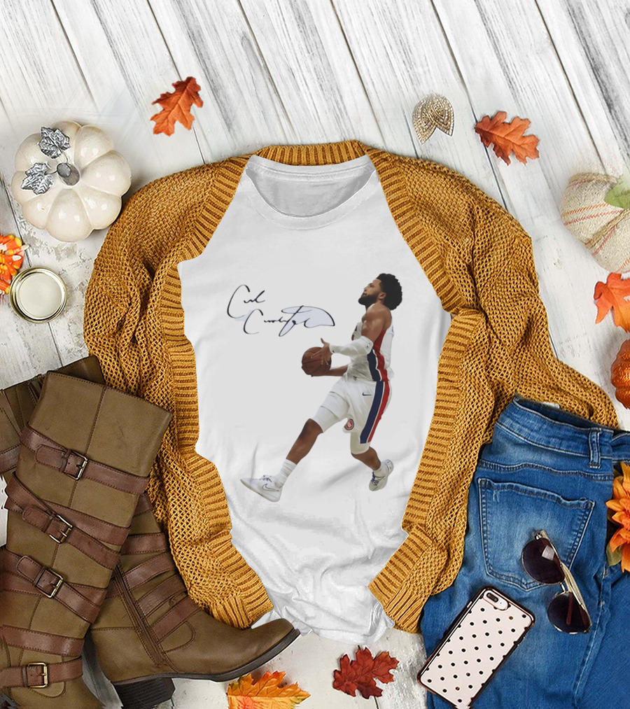 Cade Cunningham Autographed Windmill Dunk Detroit Basketball T-Shirt