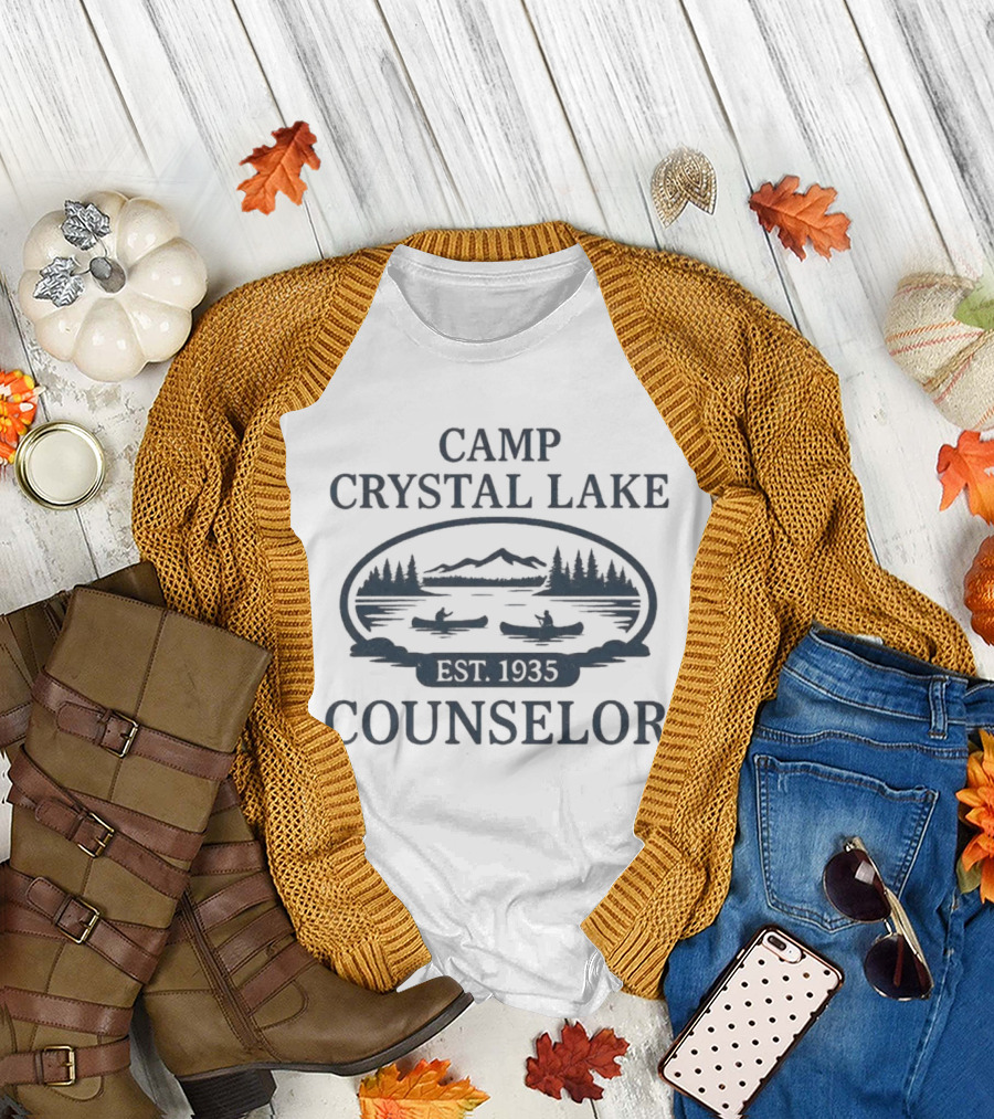 Camp Crystal Lake Counselor Est. 1935 Vintage Camp Scene T-Shirt