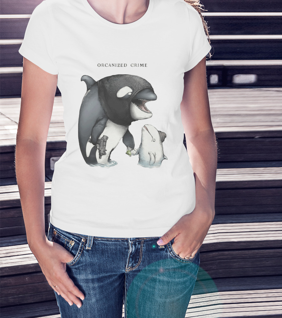 Orcanized Crime Dolphin 2026 Gun And Fish Transaction T-Shirt