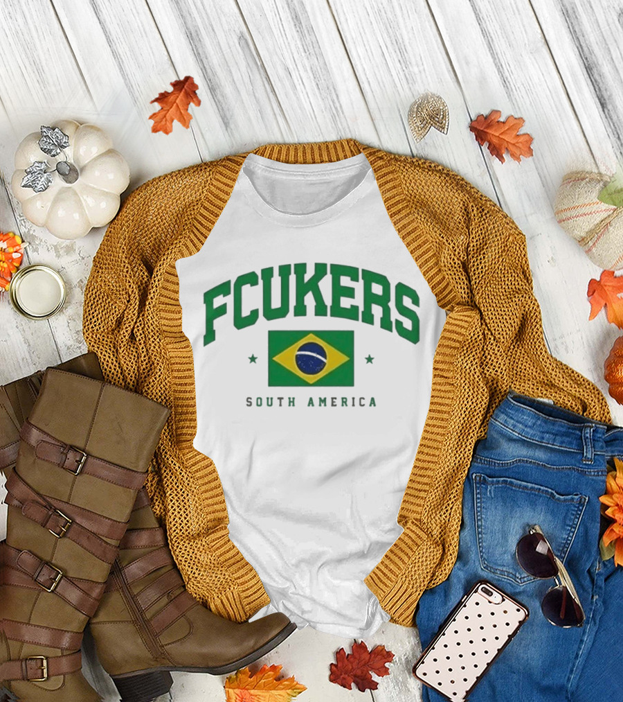 FCUKERS Brasil South America Brazil Flag T-Shirt