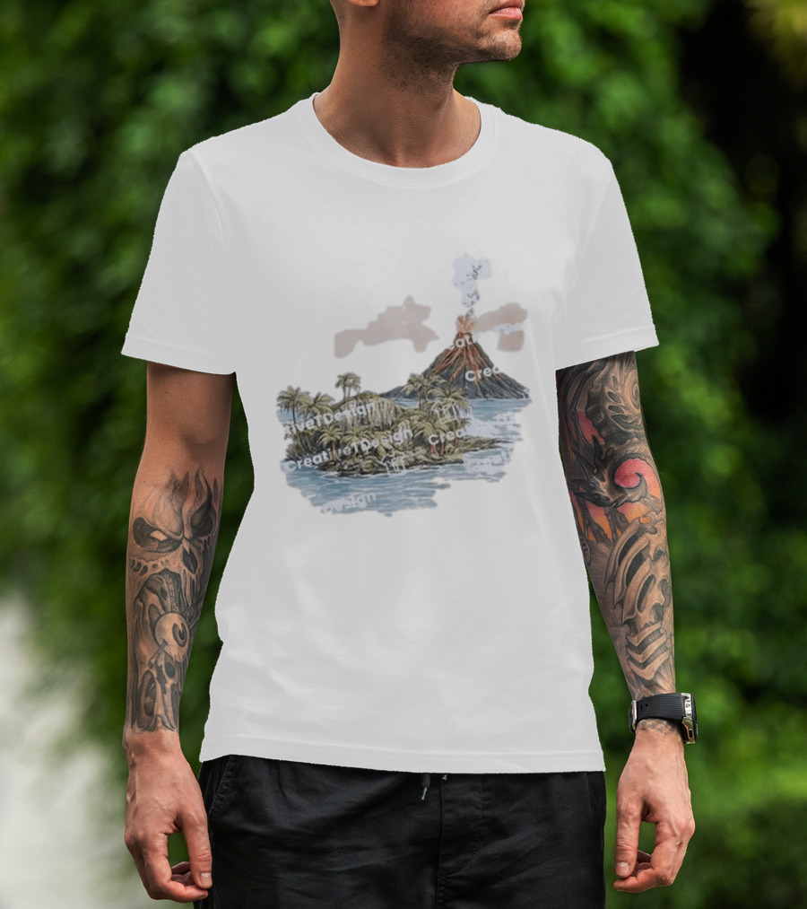 Lava Flow Volcano Tropical Island Creative T-Shirt