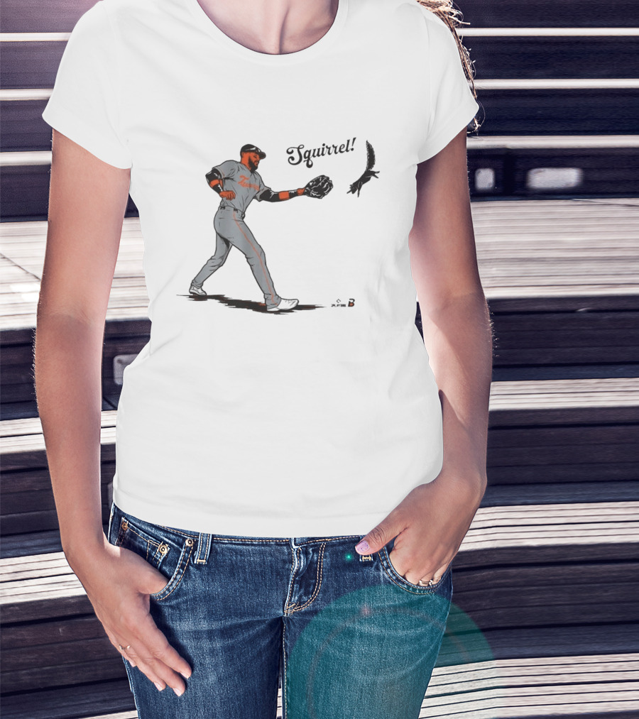 Leody Taveras Squirrel Baseball Playful Catch Moment T-Shirt