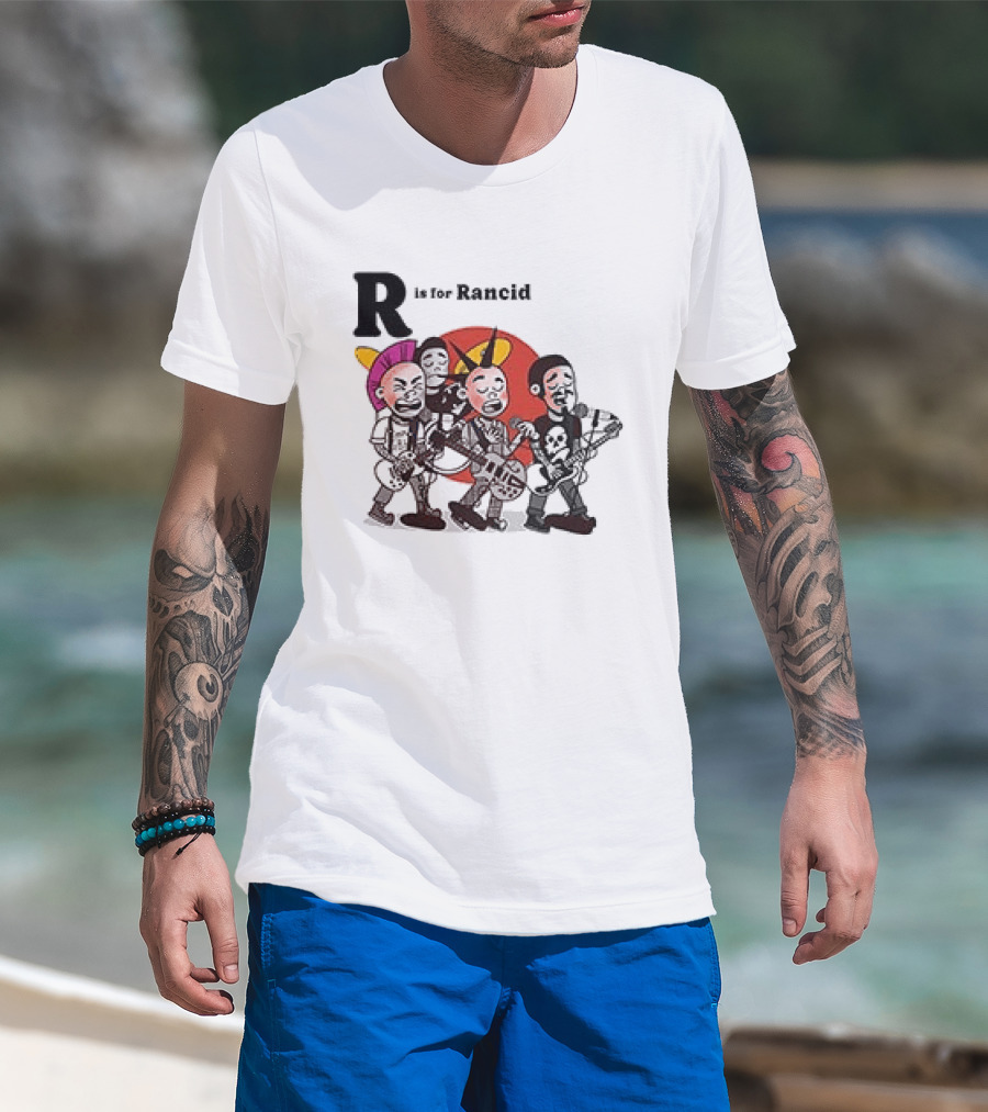 R Is For Rancid Punk Band Cartoon Characters T-Shirt