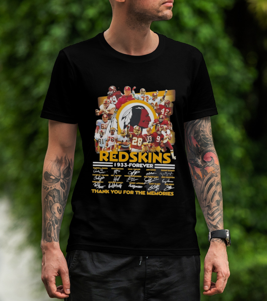 Redskins 1933 Forever Collage Thank You For The Memories T-Shirt