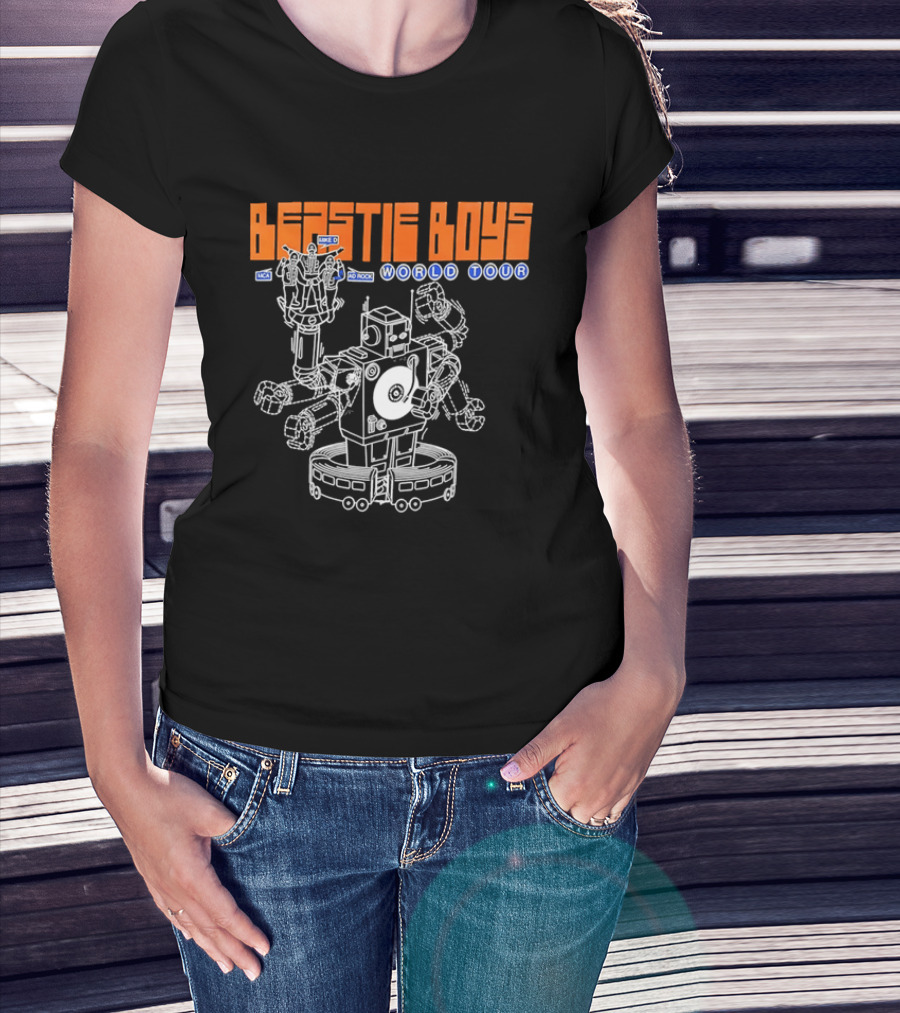 Beastie Boys World Tour MCA Adrock Mike D Robot Performing Music T-Shirt