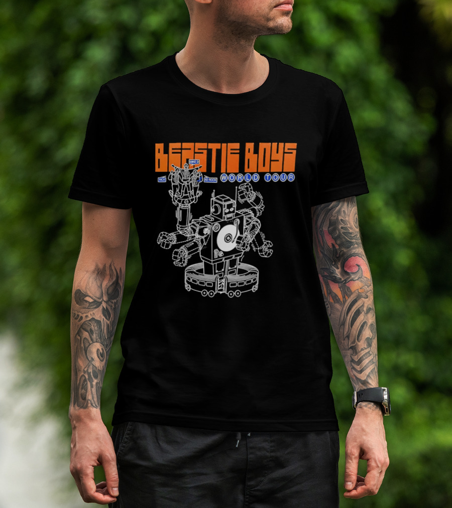 Beastie Boys World Tour MCA Adrock Mike D Robot Performing Music T-Shirt