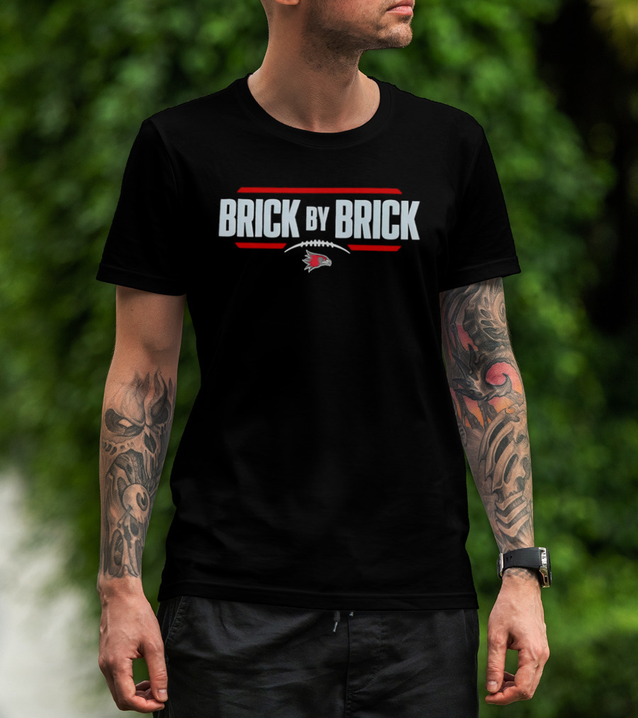 Brick By Brick Red Bird Football Team Spirit T-Shirt