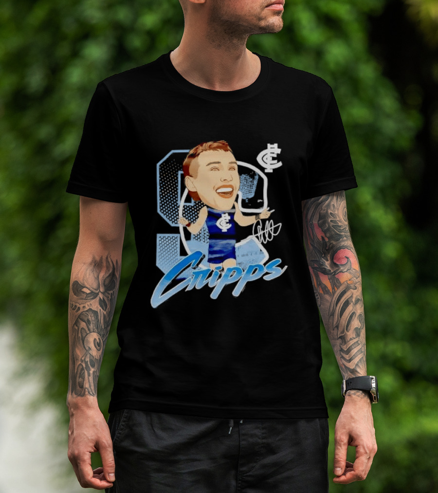 Carlton FC Patrick Cripps Caricature With Signature T-Shirt