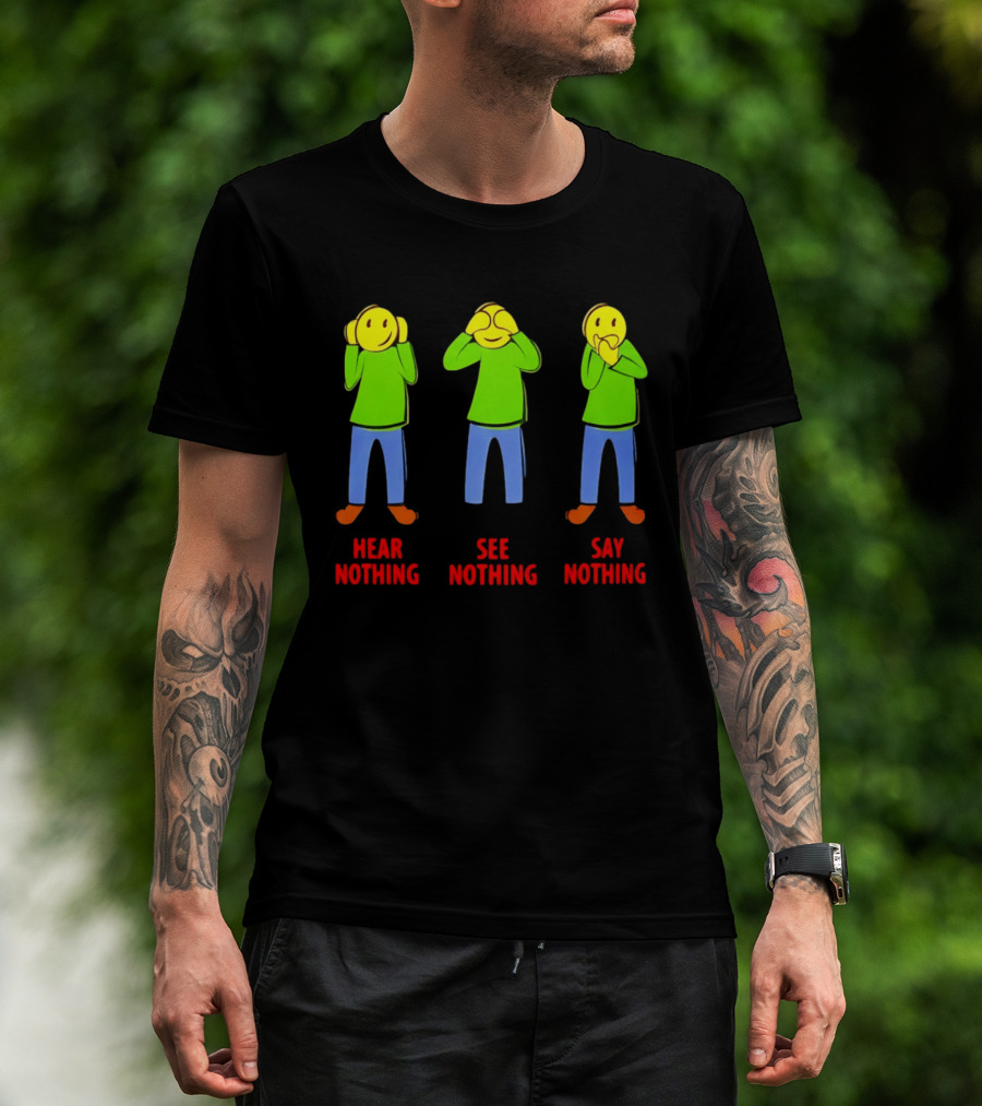 Hear Nothing See Nothing Say Nothing Emoji Characters T-Shirt