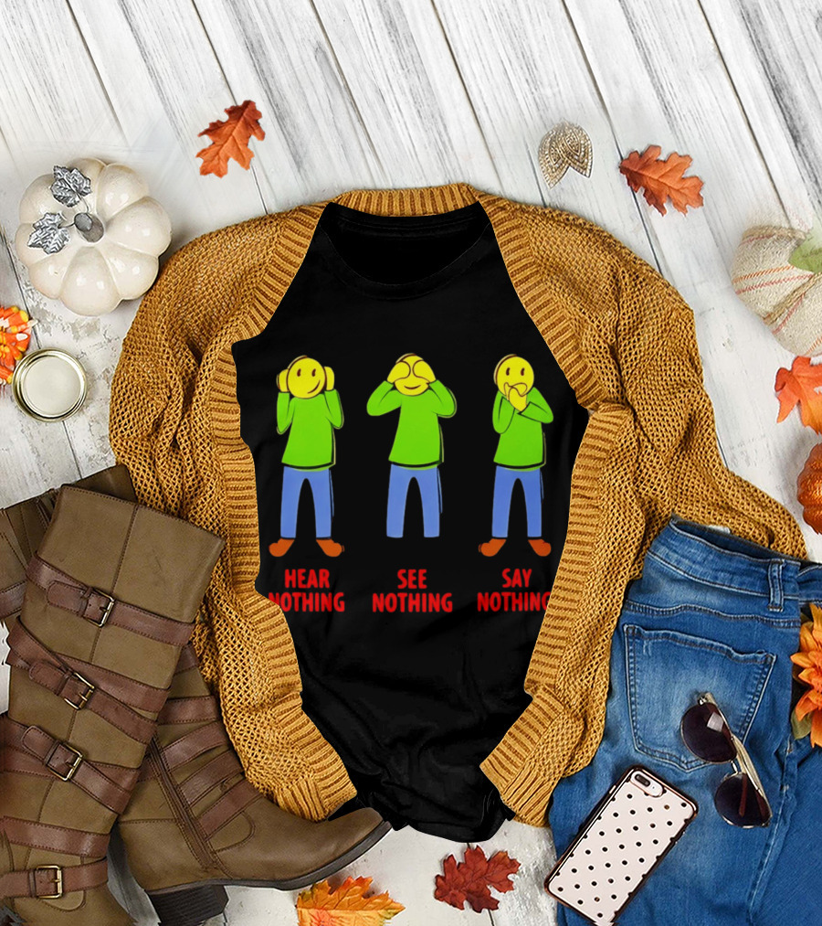 Hear Nothing See Nothing Say Nothing Emoji Characters T-Shirt