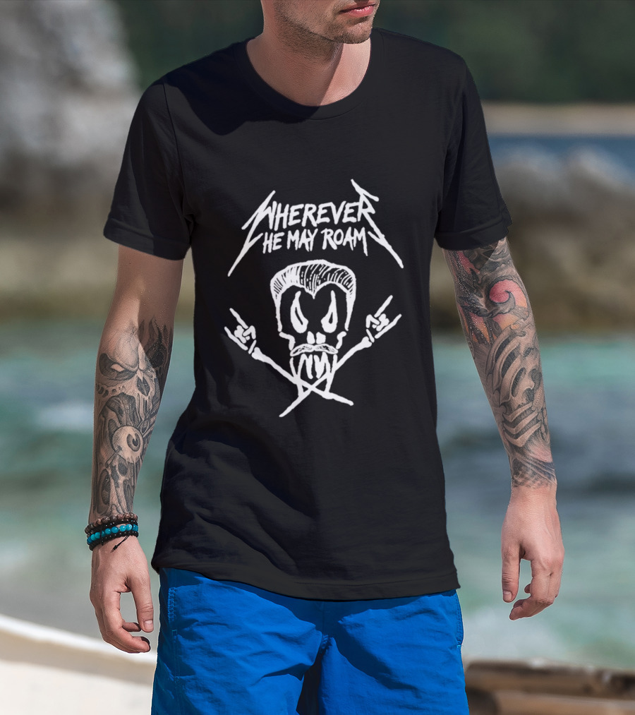 CM Punk Wherever He May Roam Skull And Crossbones T-Shirt