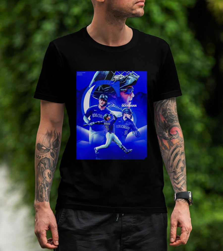 Colorado Rockies Hunter Goodman Catcher Number 15 T-Shirt