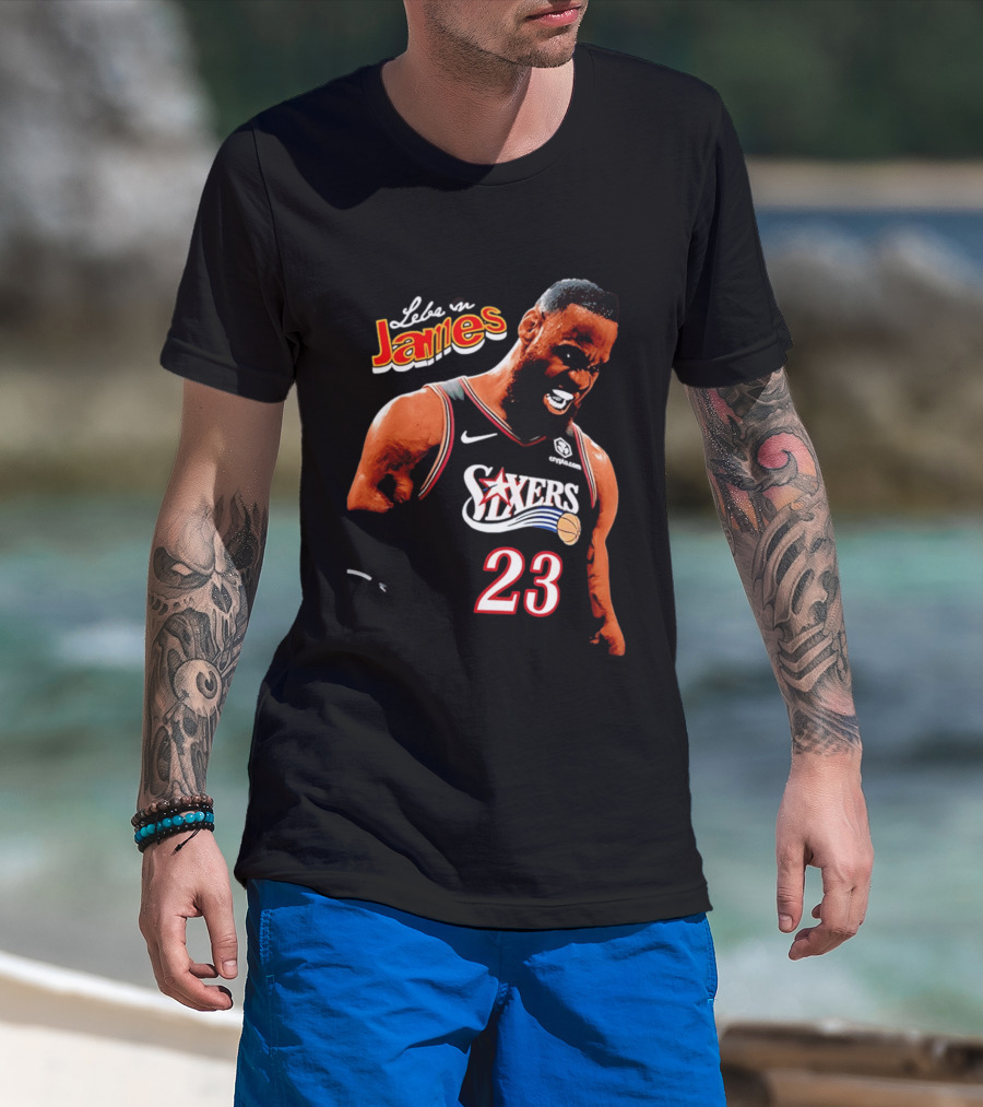 Lebron James Philadelphia 76ers Nike 23 Bootleg Mashup T-Shirt