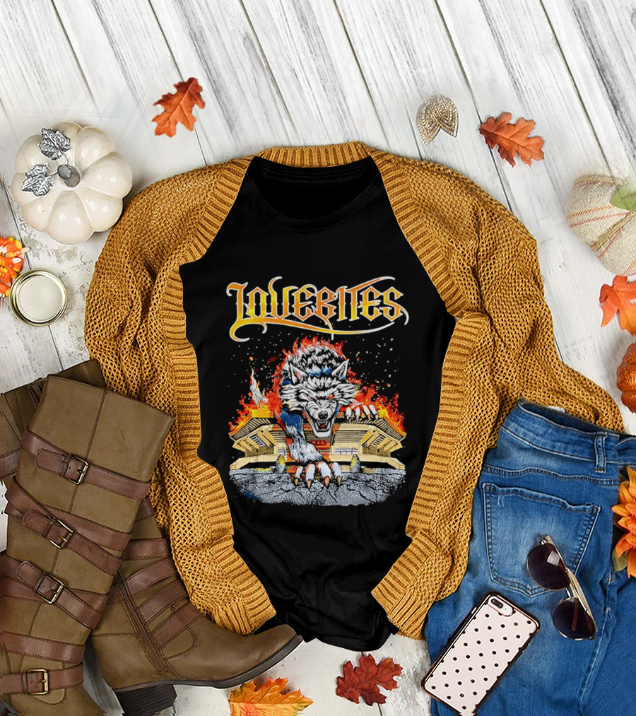 Lovebites Wolf Flames Building T-Shirt