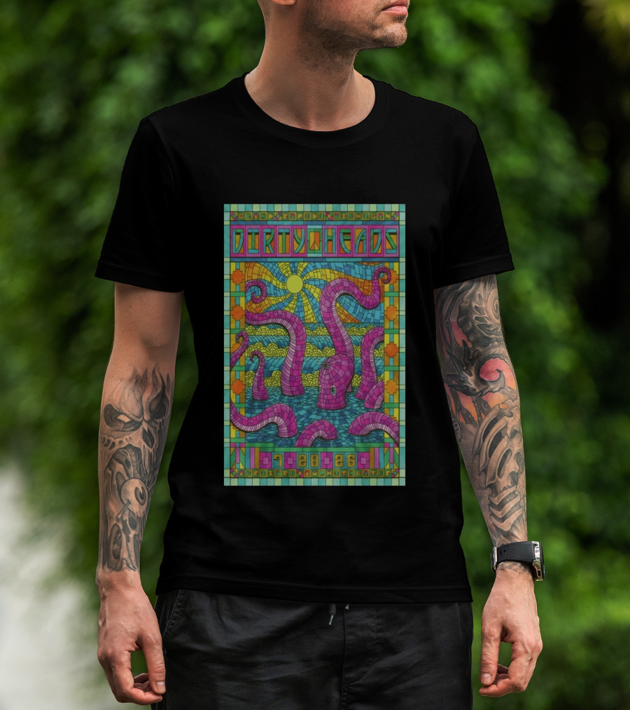 Grand Rapids Michigan Dirty Heads Concert 2026 Octopus Mosaic T-Shirt