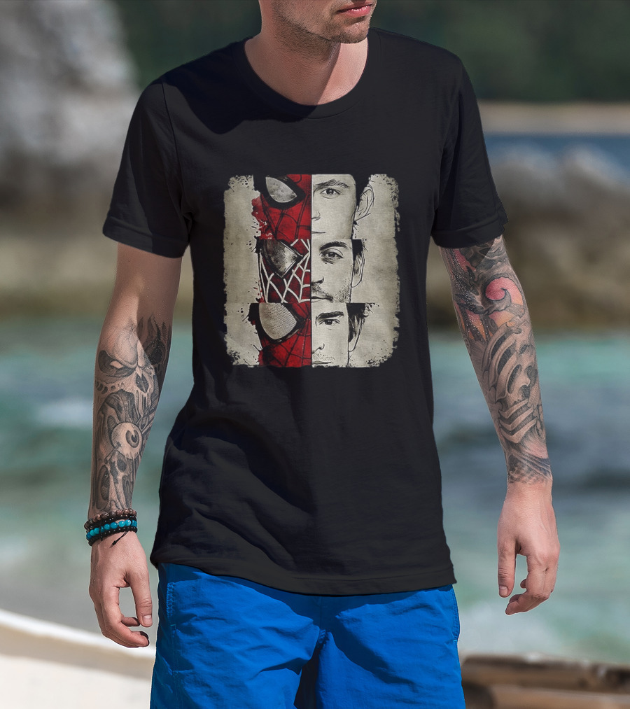 Marvel Avengers Spider Man No Way Home Three Peter Parker Faces Disneyland T-Shirt