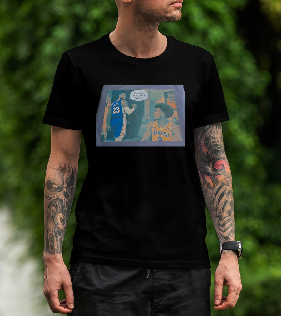 I'm Going To Get Milk Bronny LeBron James Lakers 23 Bronny 9 Basketball T-Shirt