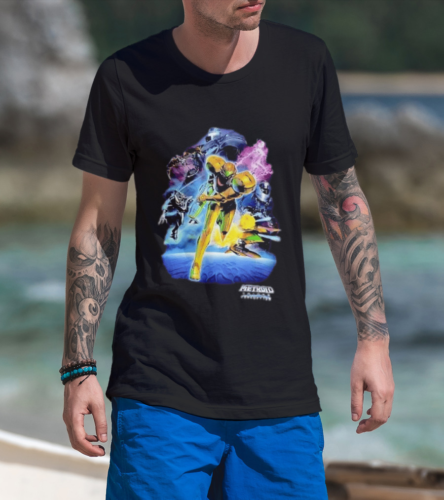 Metroid Prime 3 Corruption Samus Aran Action Scene T-Shirt