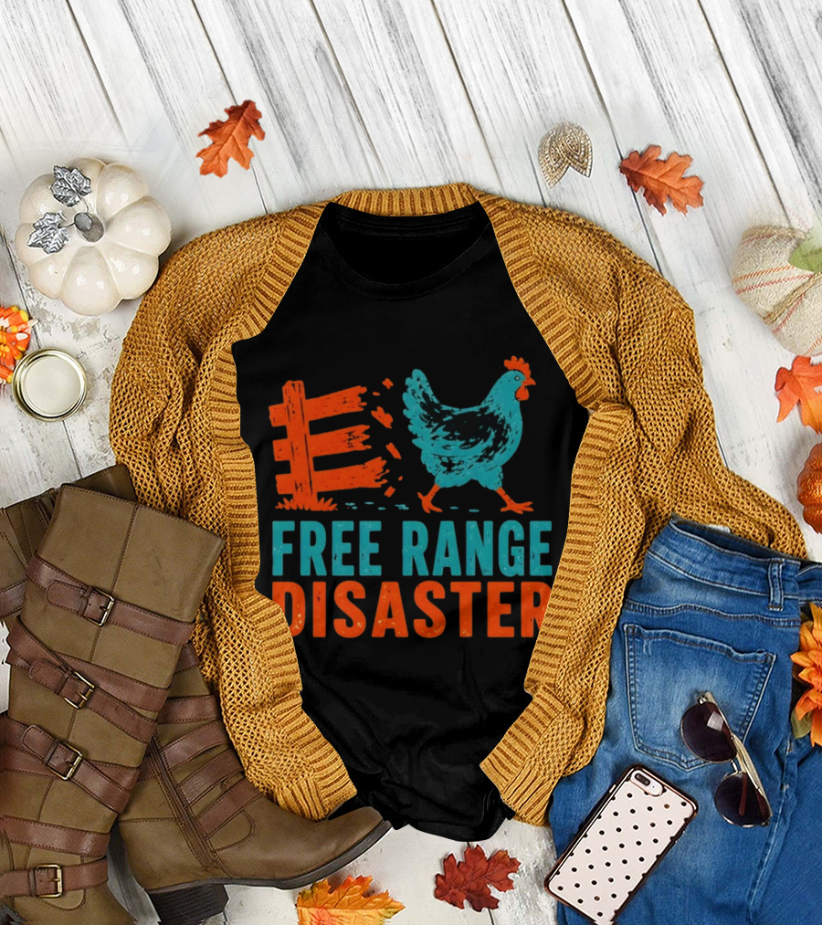 Free Range Disaster Chicken Fence Escape T-Shirt