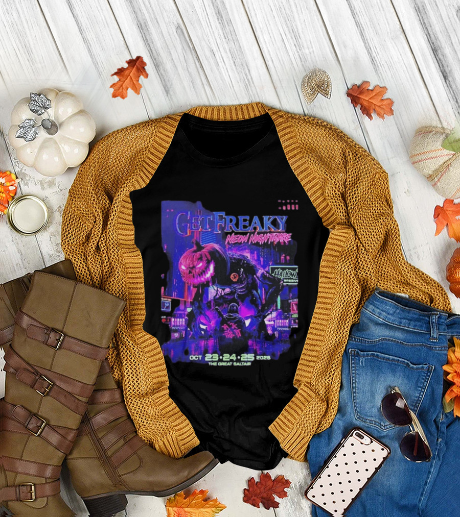 Get Freaky Neon Nightmare Halloween Music Festival Great Saltair October 23 25 2026 T-Shirt