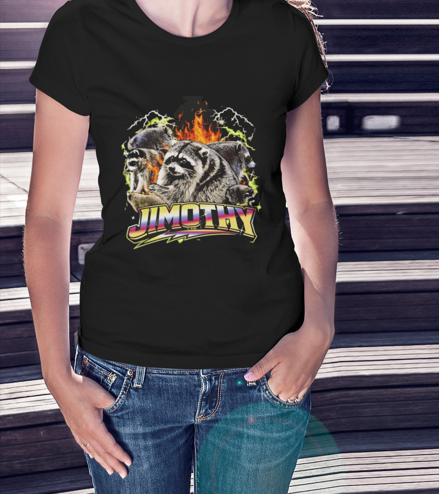 Jimothy Raccoon Fire Lightning Bootleg T-Shirt
