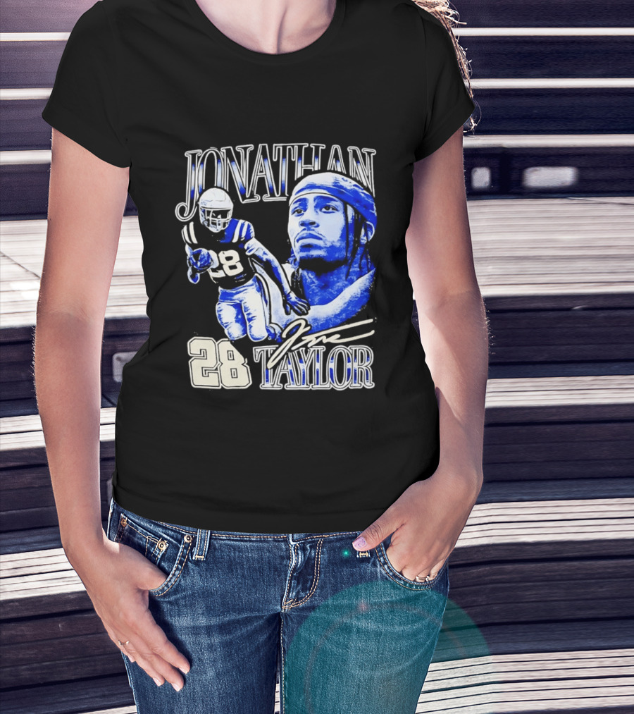 Jonathan Taylor 28 Indianapolis Colts Football NFL Bootleg T-Shirt