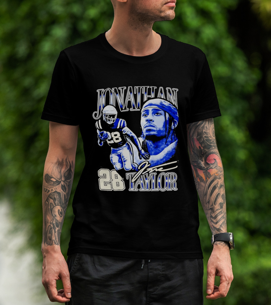 Jonathan Taylor 28 Indianapolis Colts Football NFL Bootleg T-Shirt