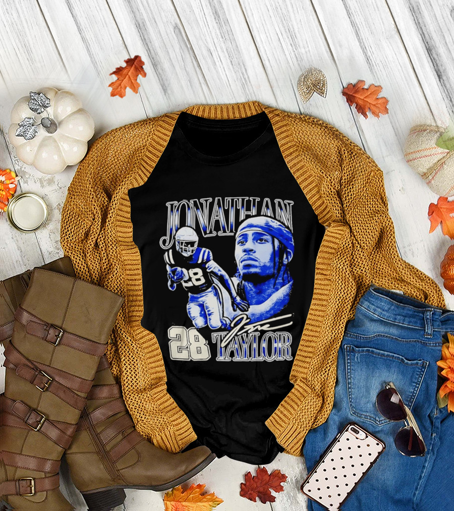 Jonathan Taylor 28 Indianapolis Colts Football NFL Bootleg T-Shirt