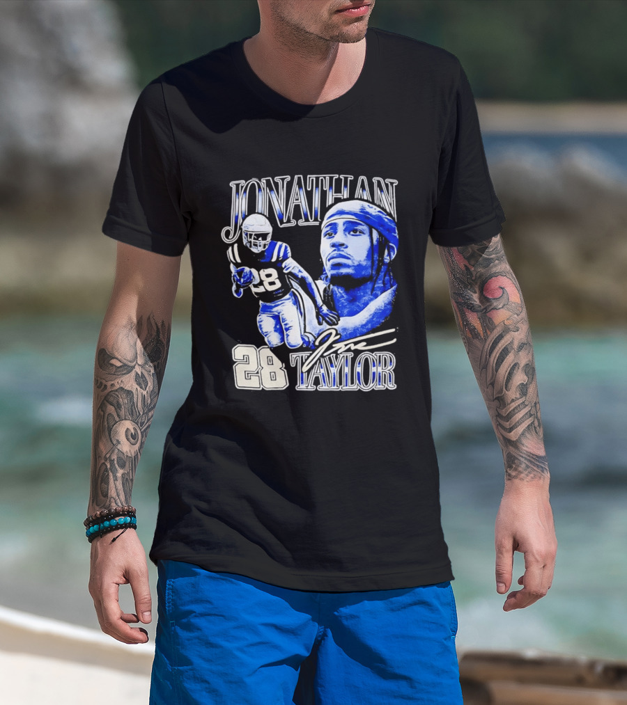 Jonathan Taylor 28 Indianapolis Colts Football NFL Bootleg T-Shirt