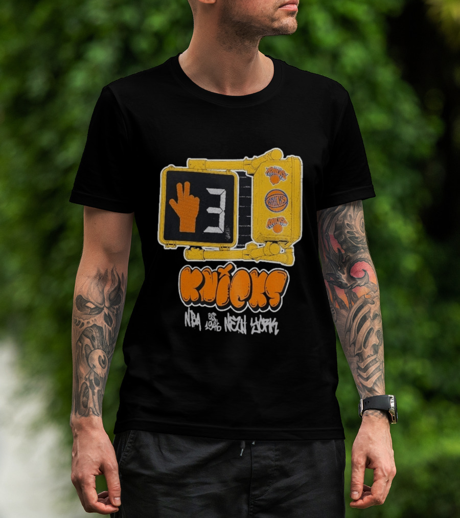 Knicks NBA Street Style Hand Sign Look B4 Crossing T-Shirt