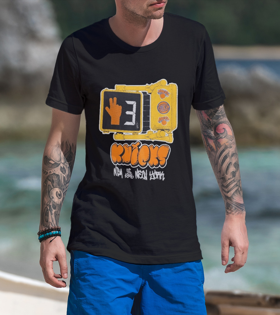 Knicks NBA Street Style Hand Sign Look B4 Crossing T-Shirt