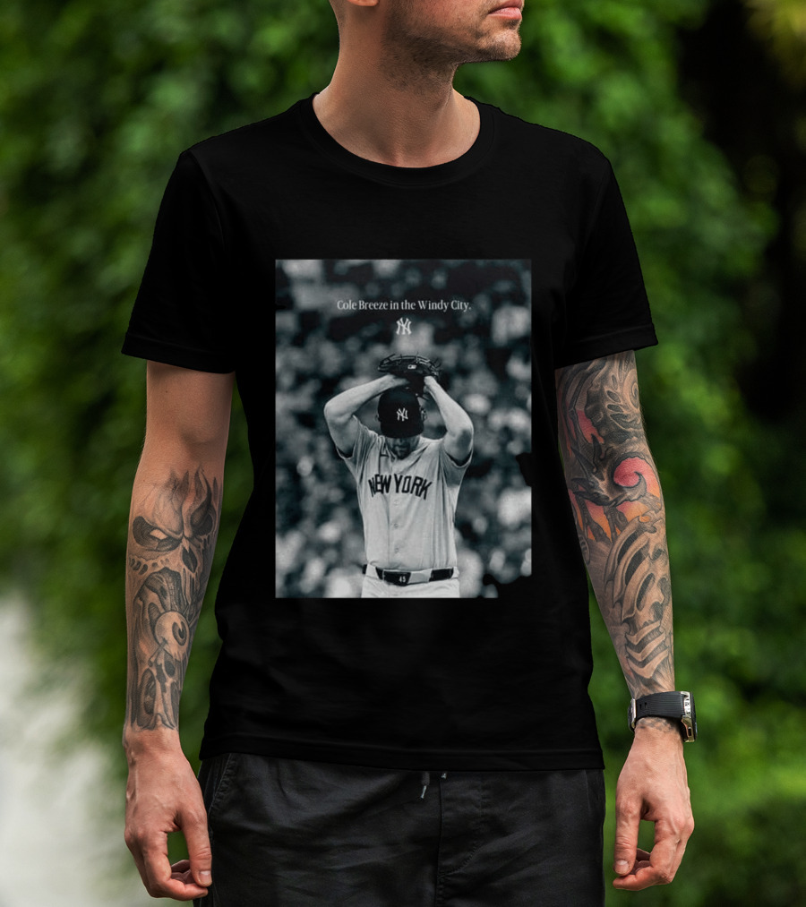 New York Yankees Cole Breeze Pitching Moment In The Windy City T-Shirt
