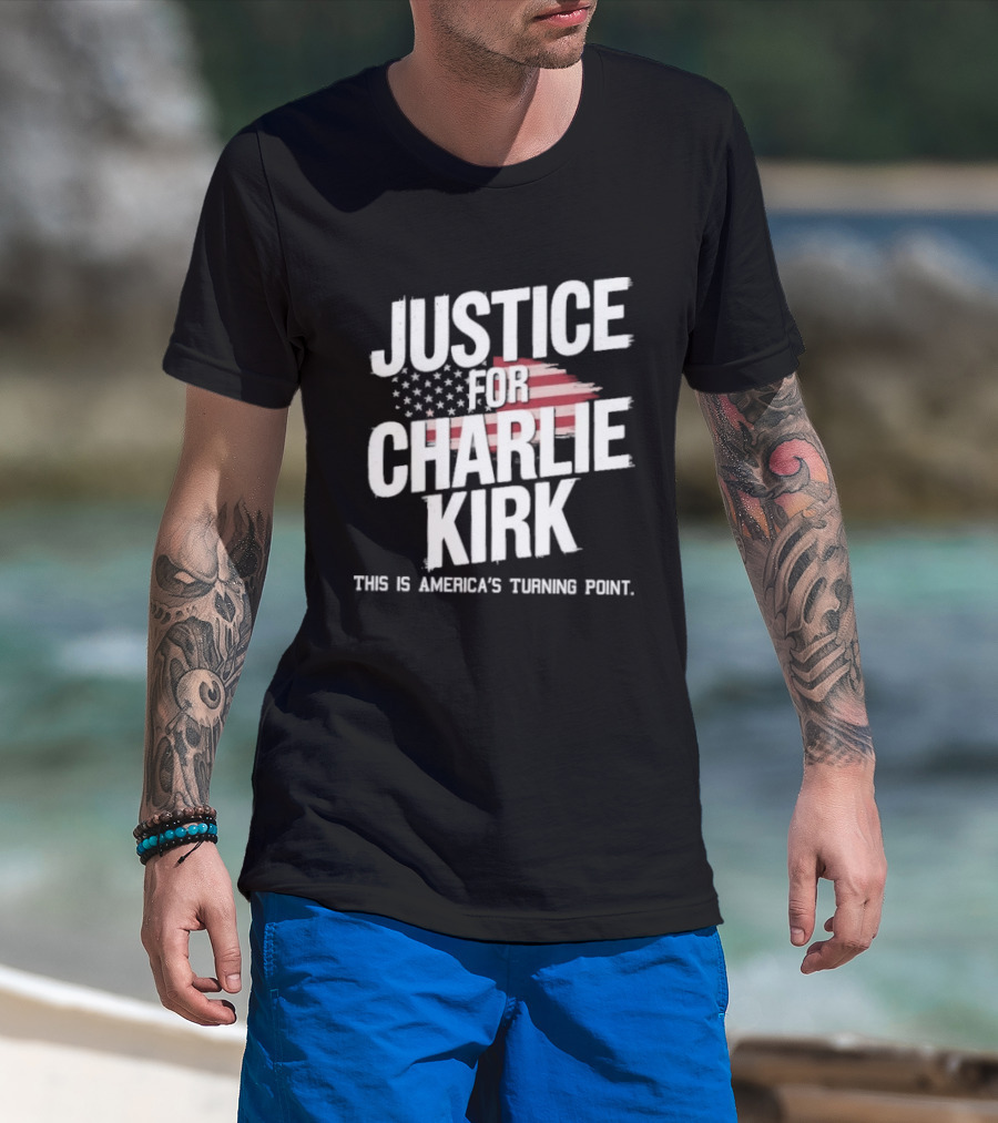 Justice For Charlie Kirk America's Turning Point With Stars And Stripes T-Shirt