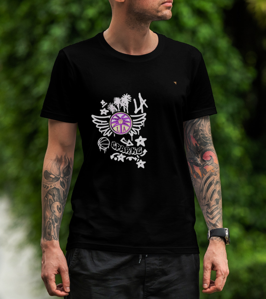 LA Sparks Graffiti Wings Basketball Stars T-Shirt