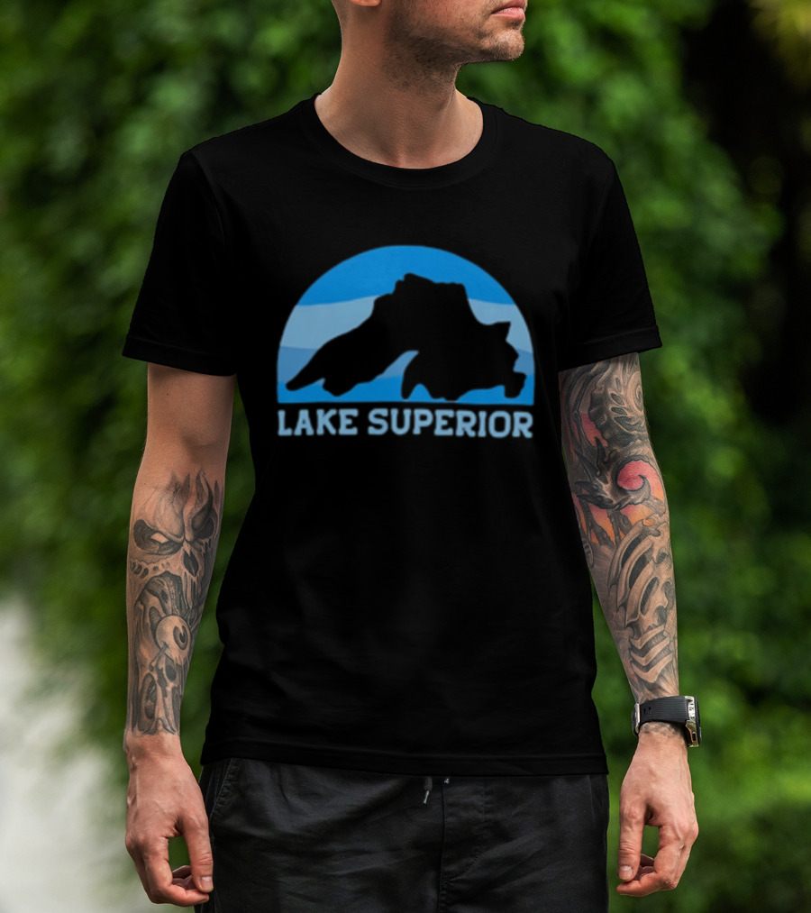Lake Superior Blue Silhouette Arch T-Shirt